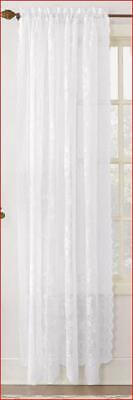 NEW No. 918 Alison Floral Lace Sheer Rod Pocket Curtain Panel White 58" x 72"