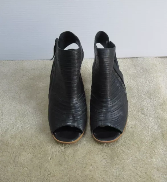 Paul Green Cayanne Women's Black Leather Peep Toe High Heel Sandals Size 7