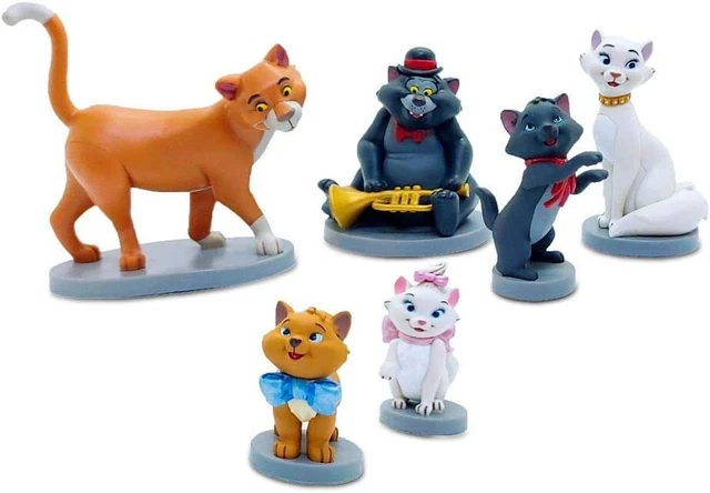 Disney THE ARISTOCATS Figurine Set 7 Mini Figures Cats Cake Toppers Collector