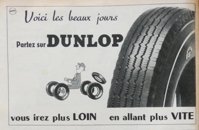 Publicité De Presse 1956 Partez Sur Des Pneus Dunlop - Savignac