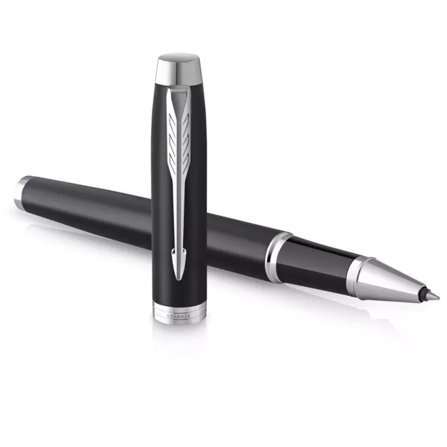 PARKER IM Rollerball Pen   Matte Black with Chrome Trim   Fine Point with Black