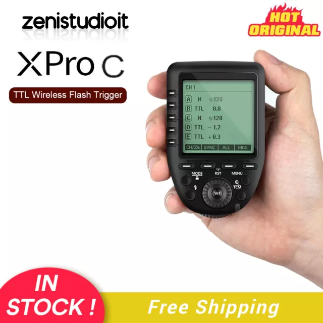 US Godox XPro-C 2.4G TTL Wirless Studio Flash Light Trigger For Canon EOS Camera