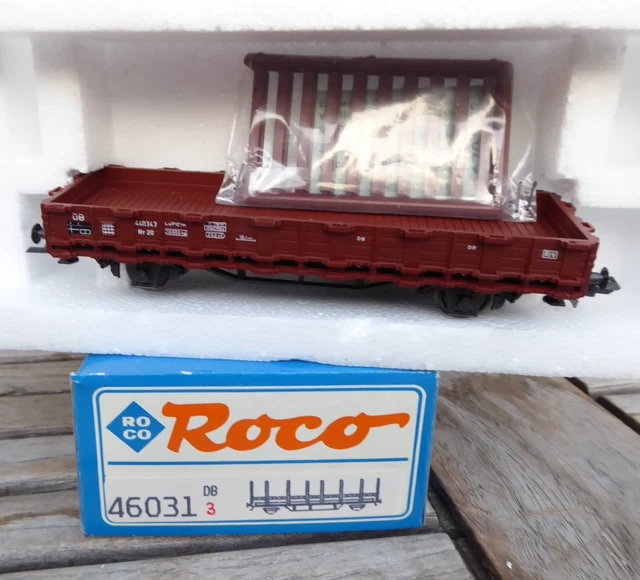 Wagon Roco HO 67027 – NS Plat à Ranchers Pour Conteneurs 3331210-7, Occasion