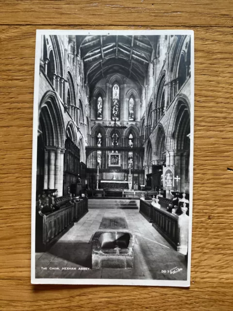 Postcard Hexham Abbey Northumberland Walter Scott RP RPPC Vintage Unposted