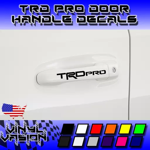 4x TRD PRO Door Handle Decal Toyota Tacoma Tundra 4Runner Offroad 4x4
