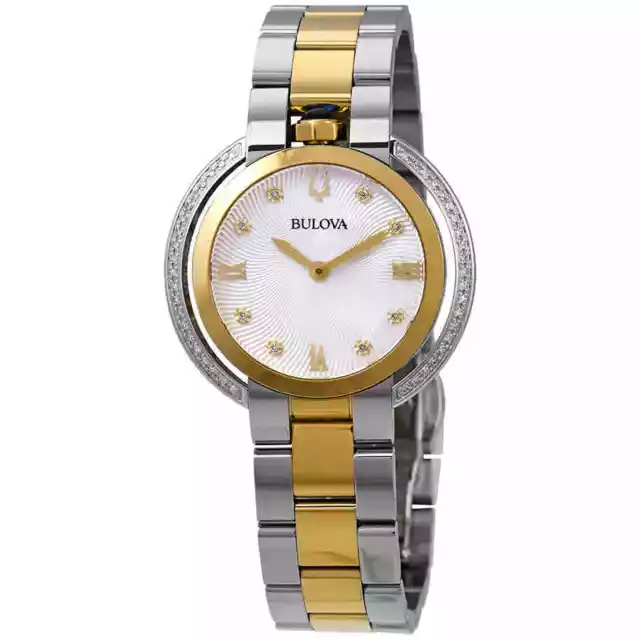 Bulova Rubaiyat Diamond White Dial Two-tone Ladies Watch 98R246