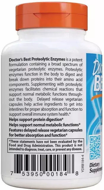 DOCTOR'S BEST, PROTEOLYTIC ENZYMES Digestiv 90 Veg. Kapseln SUPER PREIS 3