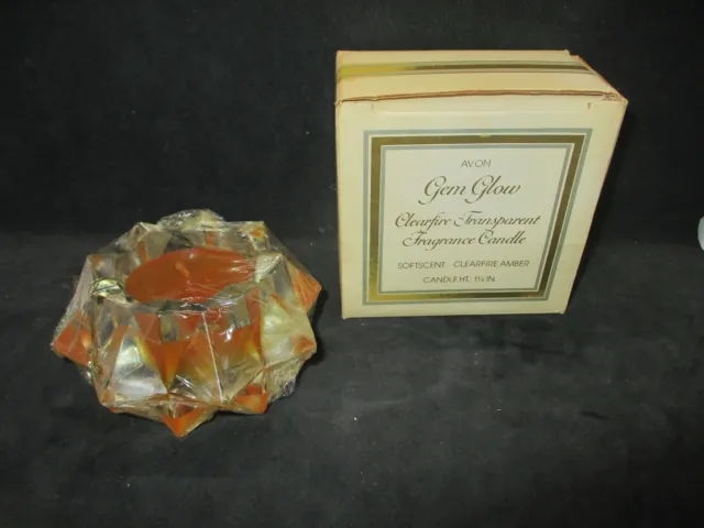 Avon Gem Glow Clearfire Transparent Fragrance Candle - Softscent Amber