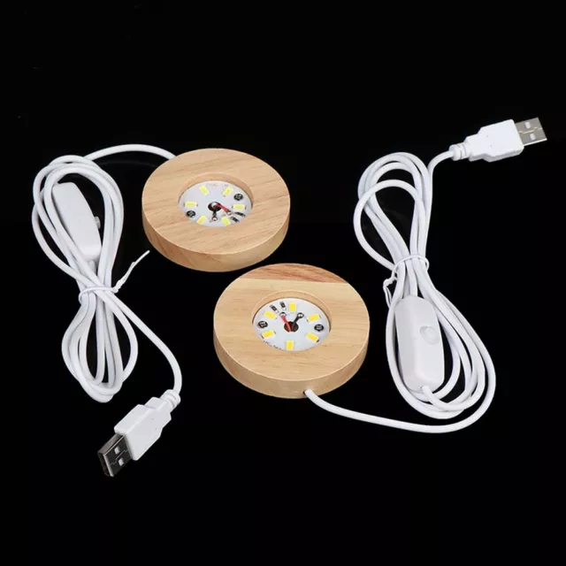 Light Base Rechargeable Wooden LED Light Rotating Display Stand Lamp Holder