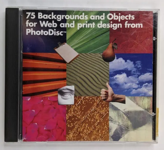 PhotoDisc 75 Backgrounds and Objects for Web, Print Design CD Royalty-Free 1996