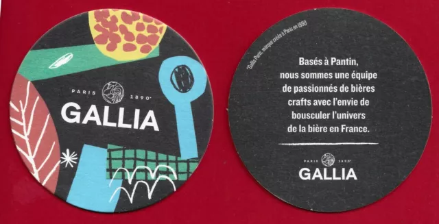 LOT de 2 Sous Bocks coaster bierdeckel viltje GALLIA Bière Française PARIS CRAFT