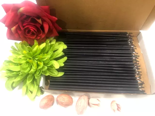 10 x Handmade thin Beeswax Candles 19 cm x 0.61 cm, Black