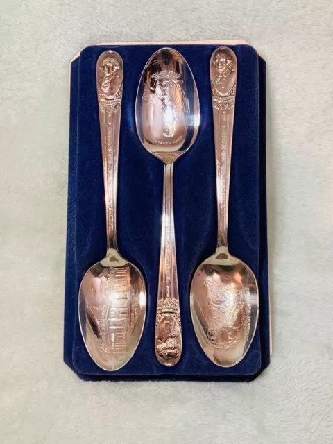 Wm Rogers Mfg Co Presidential Collectible Silver-Plated 6” Spoons - Set of 3