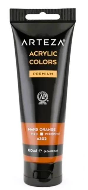 Acrylfarbe in Tube für Leinwand 120 ml A302 ungiftig Orange