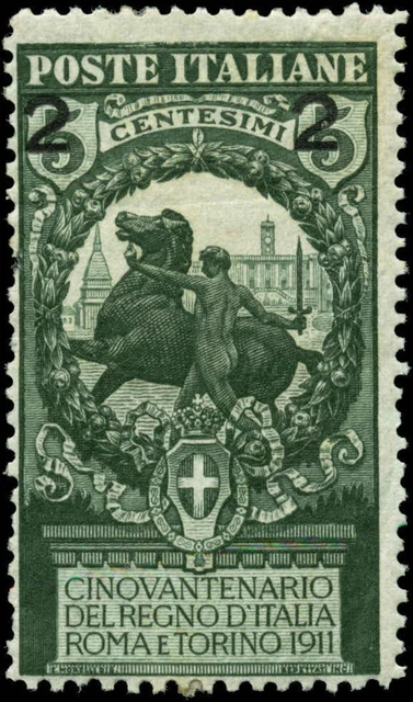 Italy  Scott #126a Mint Hinged  on #120a Perf 13 1/2