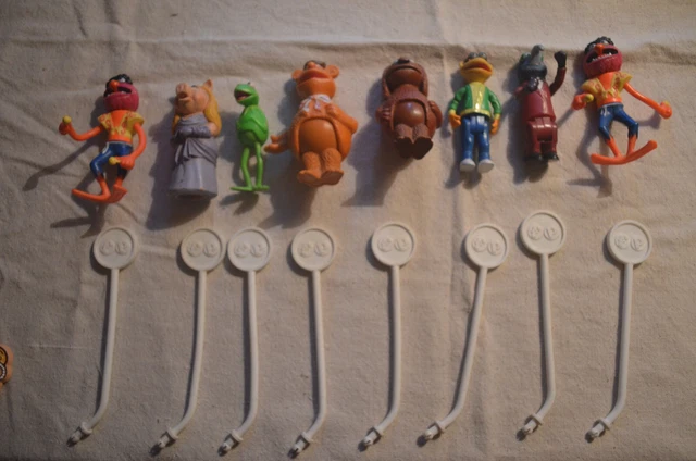 1979 Fisher Price Complete Set Of 7 The Muppet Show Stick Puppets Scooter Kermit