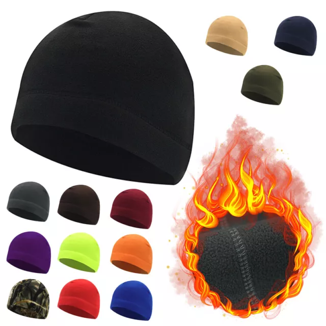 Damen Herren Winter Beanie Hüte Wintermütze Fleece Gefüttert Sports Outdoormütz❃