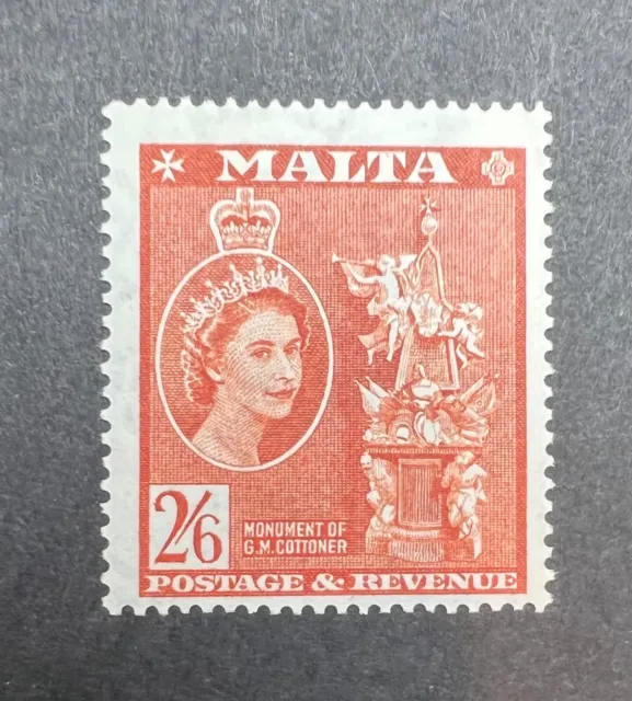 QEII Malta SG 279 (1956-1958) 2/6d Chestnut, MM