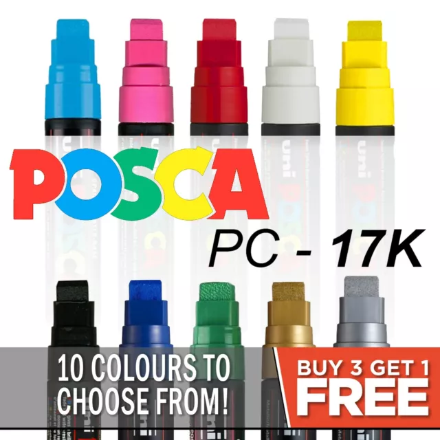 Uni posca PC-17K Malen Stifte Groß Meißel Tipp - 10 Farben - Kaufen 4, Pay für 3