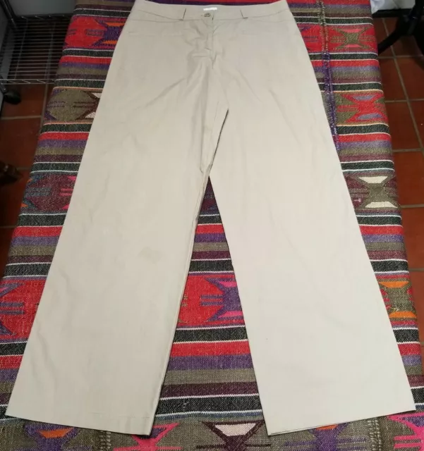 Armani Collezioni Womens Mid-Rise Straight Leg Pants Size 6 Khaki Frat-Front