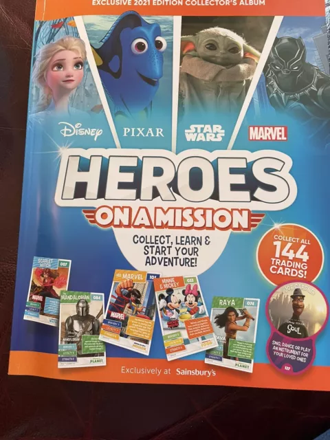 Sainsburys Disney Heroes On A Mission 2021 Complete Book - see description