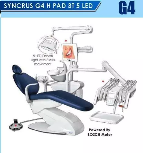 Syncrus G4 He 3T 5 Led Gnatus Dental Chair With Bosch Motor & 3 Axis Movement