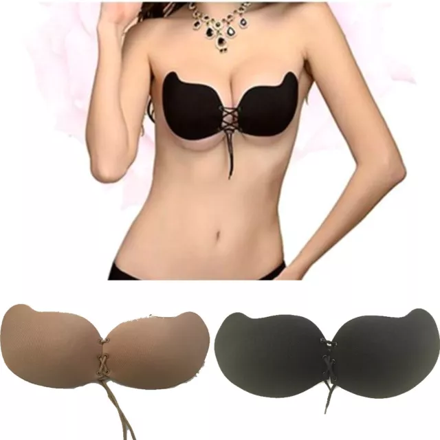 Bra in silicone adesivo senza spalline push up reggiseno invisibile hot donna