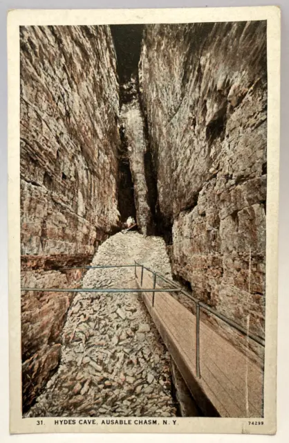 Hydes Cave, Ausable Chasm, NY New York White Border Vintage Postcard