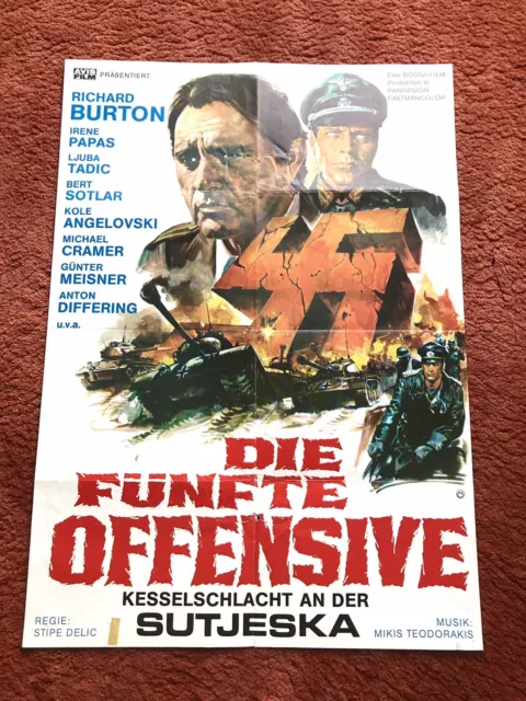 Die fünfte Offensive Kinoplakat Poster A1, Krieg, WW2, Richard Burton