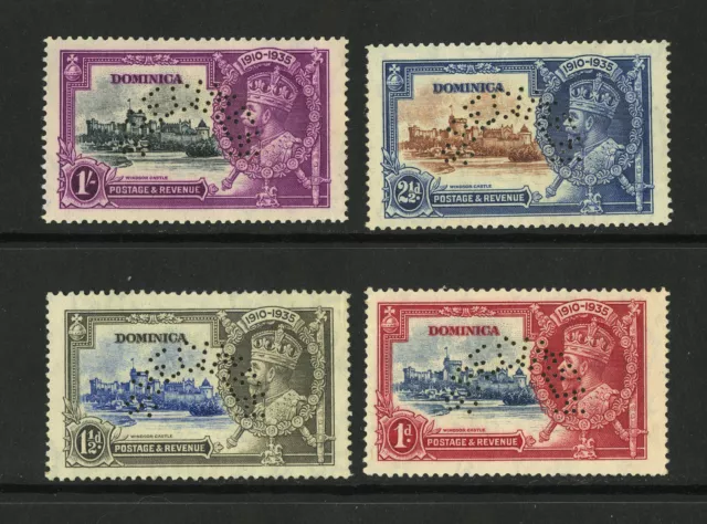 M8393 Dominica 1935 SG92S/5S - 1935 Silver Jubilee set perforated SPECIMEN.