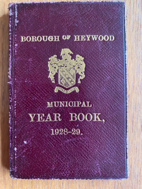 HEYWOOD Rochdale Borough Of Heywood Municipal Year Book 1928-29 RARE Leather