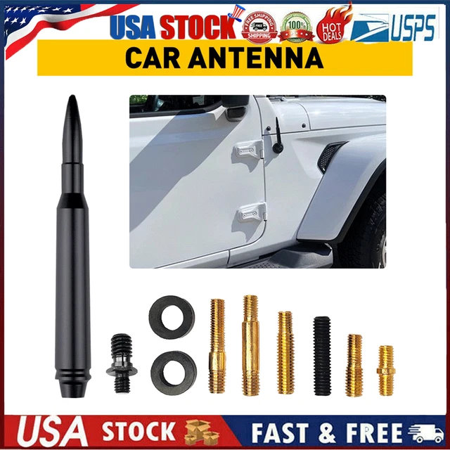 Black 5.7 in Bullet Style Copper Antenna Mast For Jeep Gladiator Wrangler JK JL