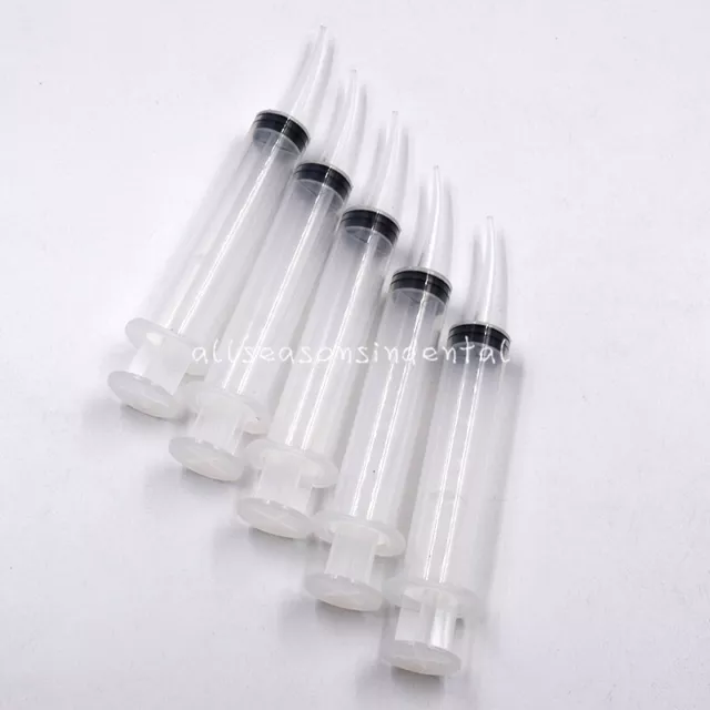 10 pièces seringue pour irrigation dentaire jetable chirurgie buccale pointe incurvée 12 ml