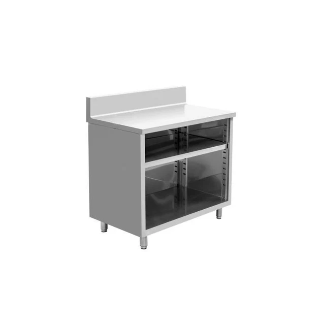 Kratos 32L-047 16-Gauge Enclosed Worktable, 36"Wx36"D, 6" Backsplash