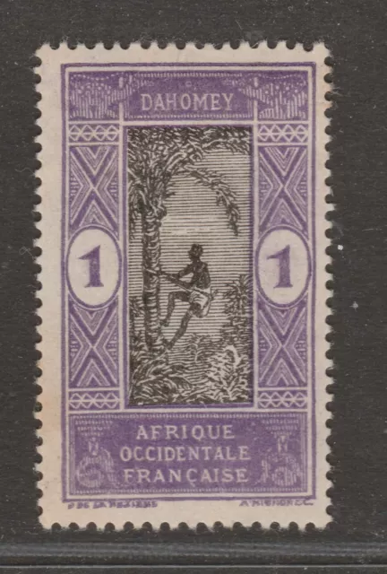 DAHOMEY 1913 1c Man climbing oil palm. MH