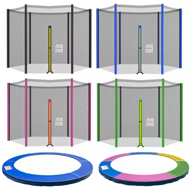 Trampolin Randabdeckung Sicherheitsnetz 6/8 Stangen Netz 244 305 366 397 427cm