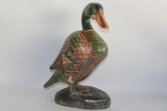 Ancienne Figurine Canard, en bois et ressort Jouet GOULA Espagne