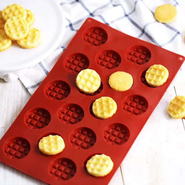 18 Cavity Silicone Waffle Mold Maker Cookie Cake Chocolate Pan Mould Baking Tool