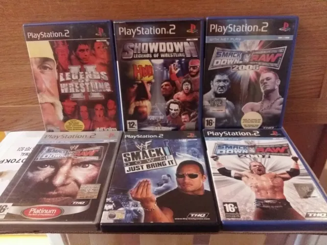 WWE PS2 6 Game Bundle Just Bring It Vs Raw Showdown legends of wrestling