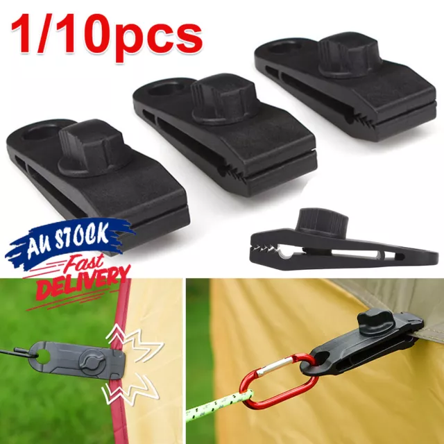 10PCS Reusable Tent Heavy Duty Camping Tool Clip Clamp Buckle Tarp Tarpaulin