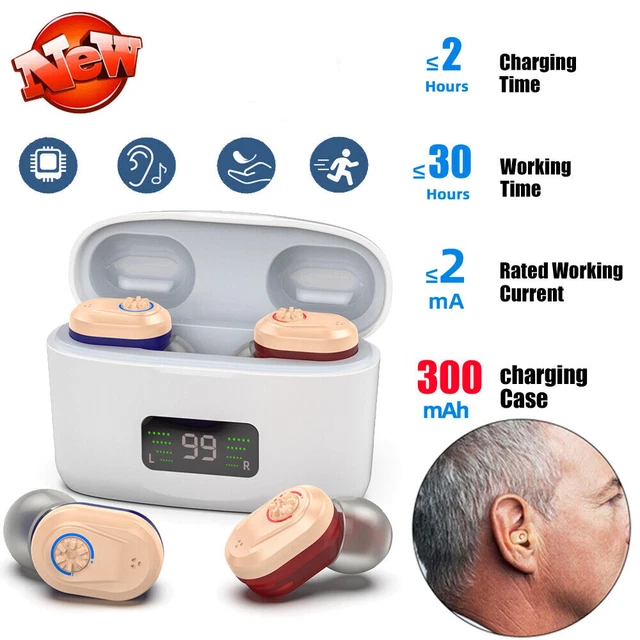 RECHARGEABLE DIGITAL INVISIBLE Hearing Aid In-Ear Enhancer Sound £51.83 ...