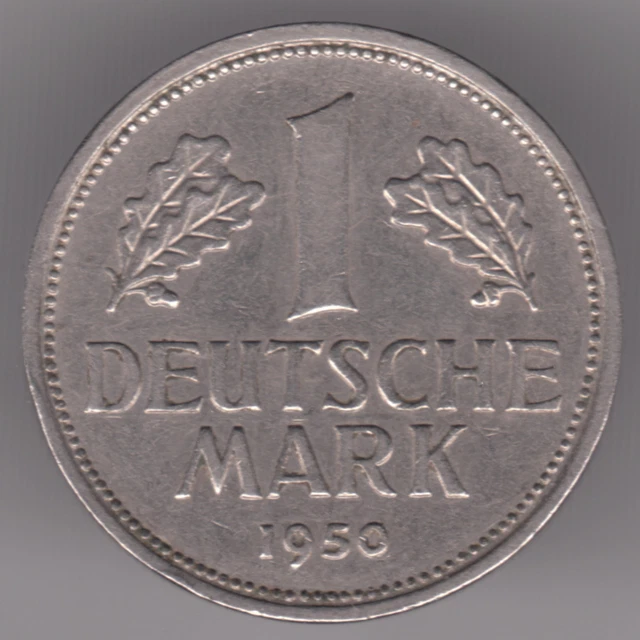 Germany - Federal Republic 1 Mark 1950 J Copper-nickel Coin - Eagle & Oak Leaves