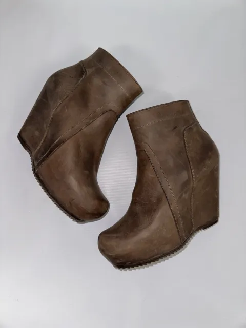 Rare Rick Owens ladies avant-garde leather boots shoes size 39.5