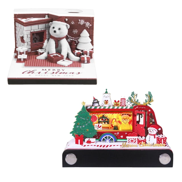 Calendrier 3D 2025 Bloc-notes à Déchirer - Décoration Bureau - Cadeau Original
