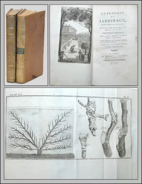La PRATIQUE du JARDINAGE - SHABOL 1797 (2 vol. - Planches) - BOTANIQUE JARDIN