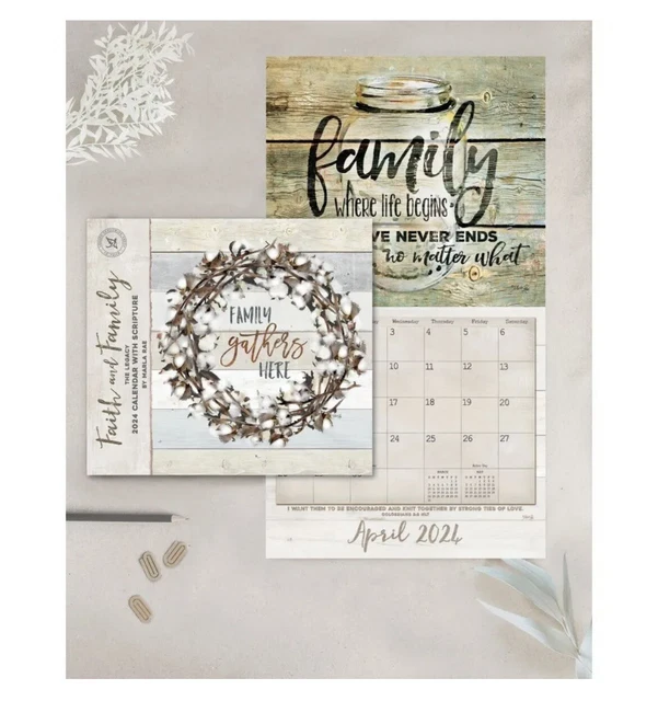 LEGACY PUBLISHING GROUP Faith and Family 2024 Wall Calendar With