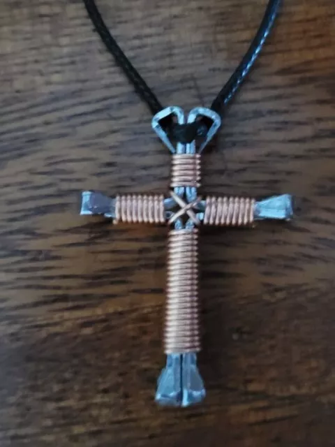 Horseshoe Nail Disciple Cross Necklace (10 Copper) Handmade!