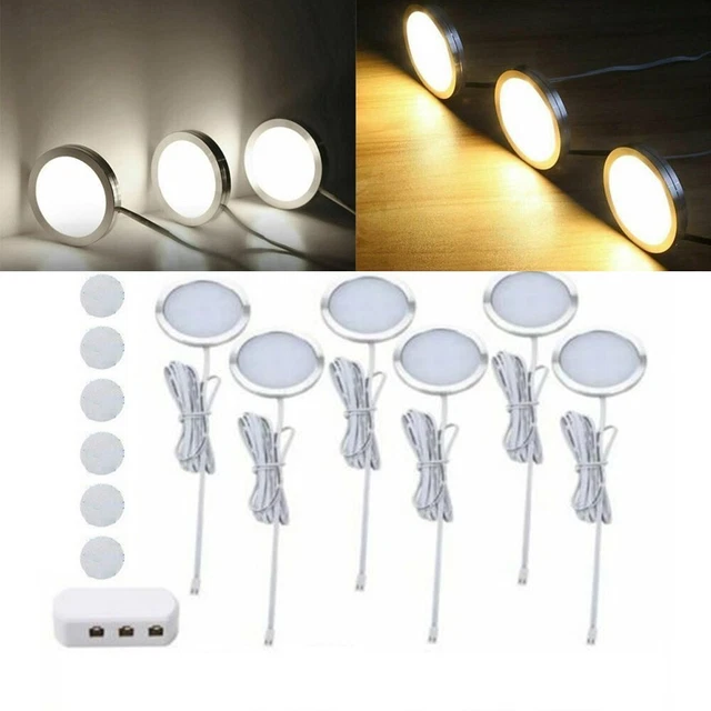Kit luci disco sotto armadio LED per bancone cucina e armadio confezione da 3 o 6