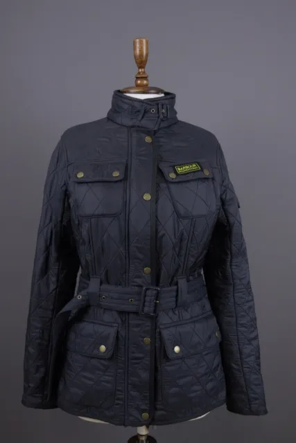 BARBOUR INTERNATIONAL Gray Multipockets Bealted Jacket Size UK 14 / USA 10