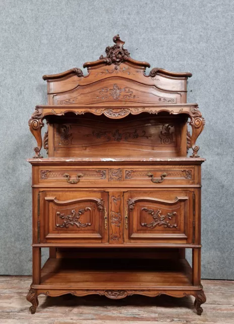 Splendida credenza in stile Luigi XV in noce massello circa 1880